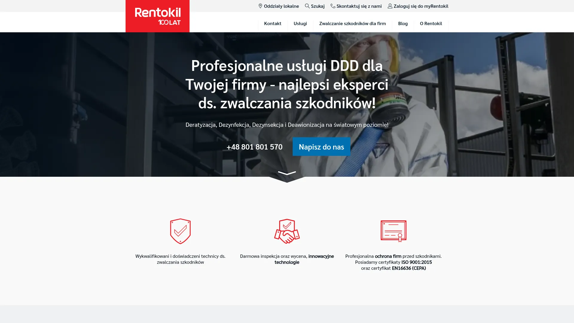 Screenshot of www.rentokil.com/pl