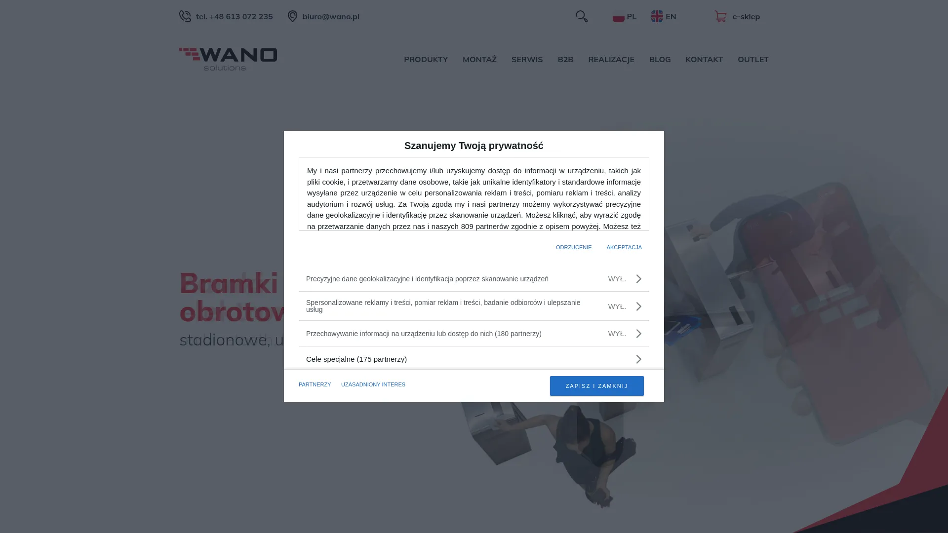 Screenshot of www.wano.pl