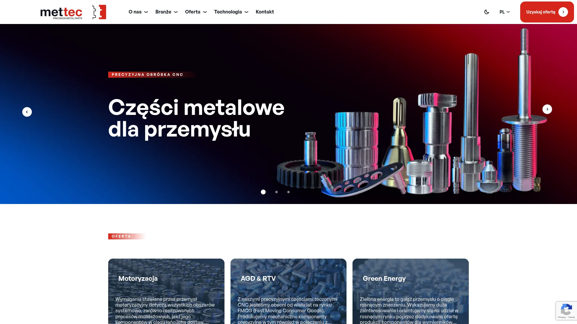 Screenshot of www.mettec.com.pl